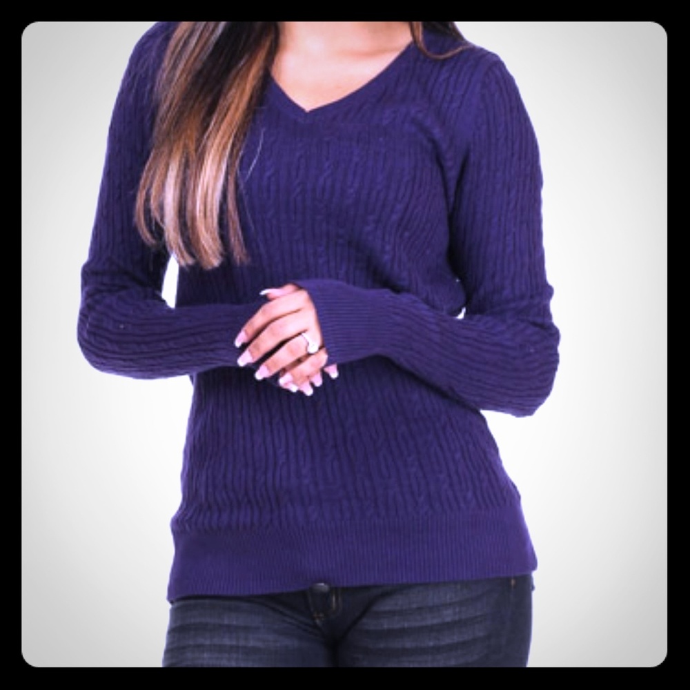 Purple v neck sweater
